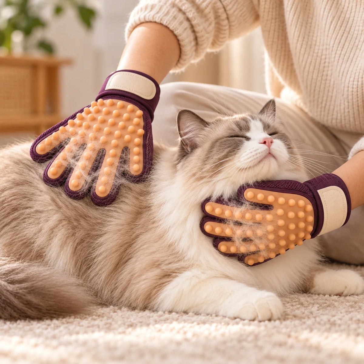 Grooming Glove Pair — in use